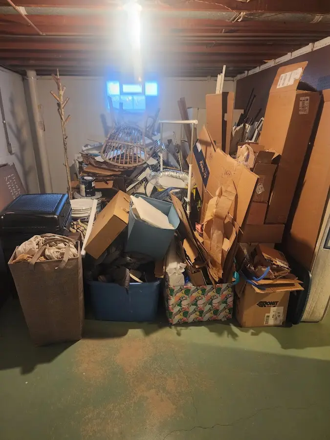 Roll-off dumpster container at job site for Construction Dumpster Rental in Johnstown